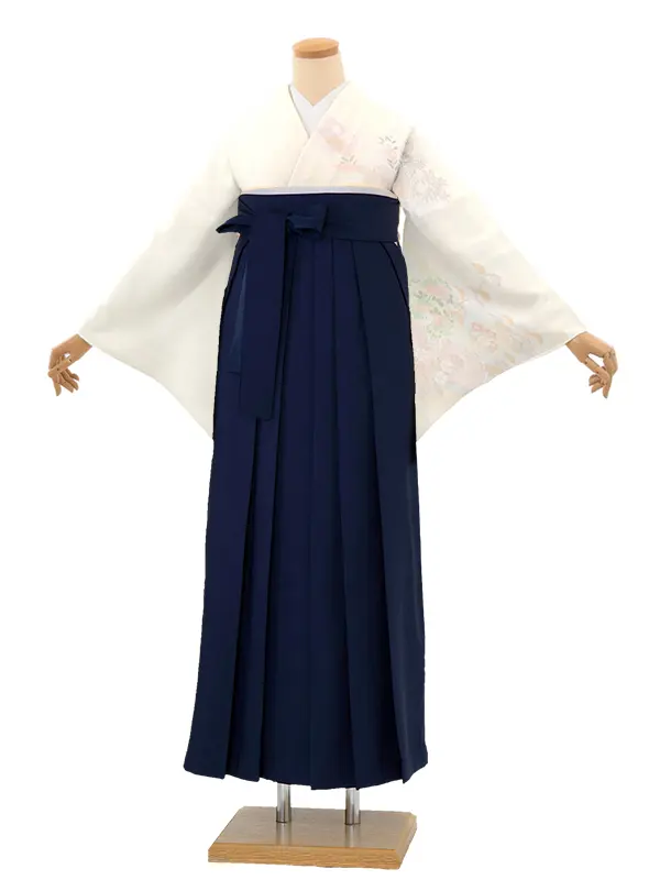 先生,教員向け 訪問着袴 ベージュ／紺袴 W381