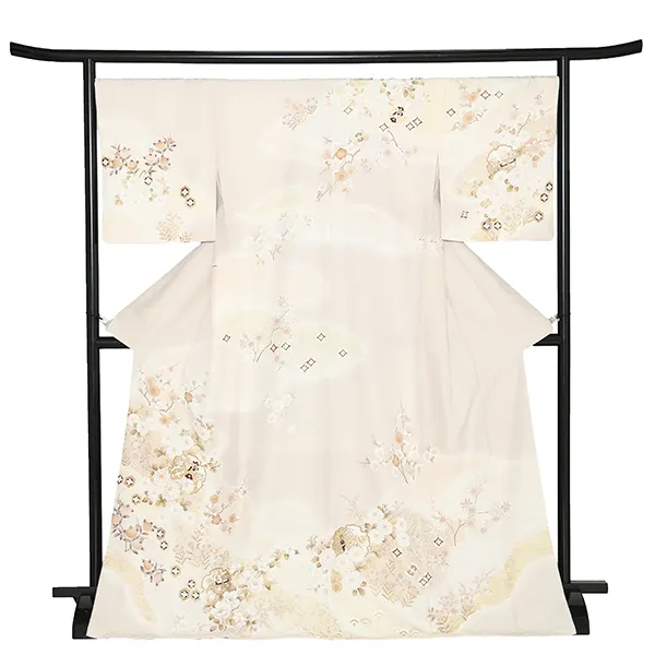 先生,教員向け 訪問着袴 グレー／紺袴 W384