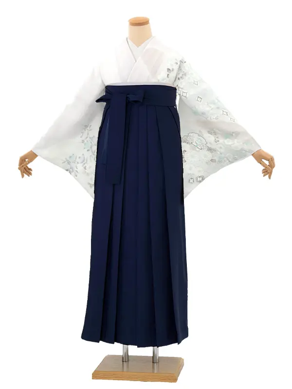 先生,教員向け 訪問着袴 紫／紺袴 W393