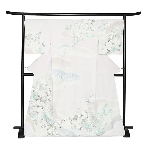 先生,教員向け 訪問着袴 紫／紺袴 W393