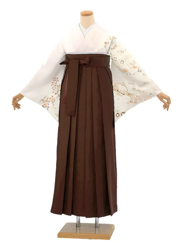 先生,教員向け 訪問着袴 ピンク／茶袴 W394