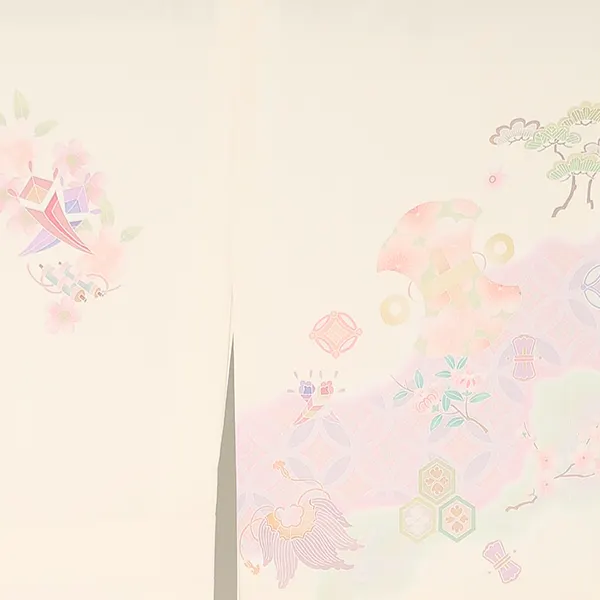 先生,教員向け 訪問着袴 ベージュ／紺袴 W401
