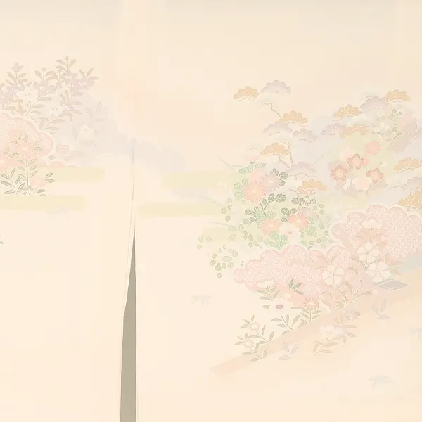 先生,教員向け 訪問着袴 ベージュ／紺袴 W402