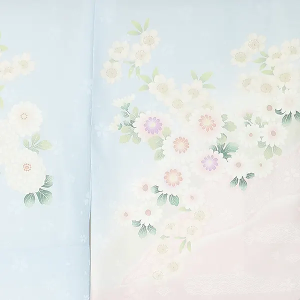 先生,教員向け 訪問着袴 水色／茶袴 W416