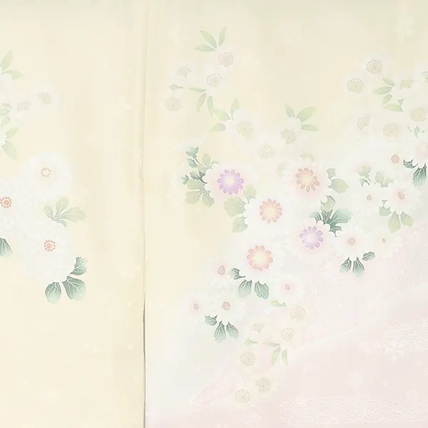 先生,教員向け 訪問着袴 黄色／紺袴 W417