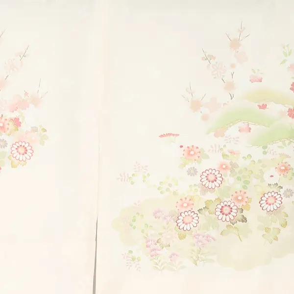 先生,教員向け 訪問着袴 ベージュ／紺袴 W419