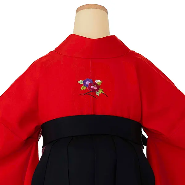 卒業式女性袴 赤/黒無地袴 Y001 (66)