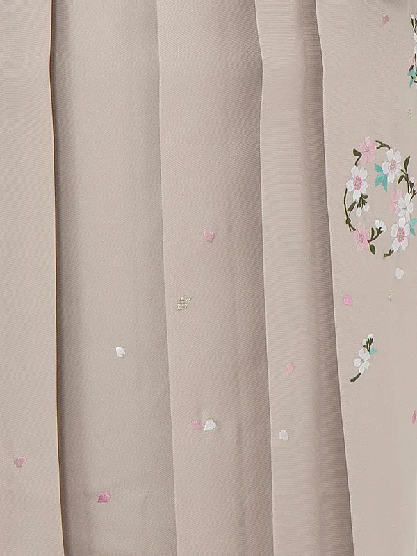 卒業式女性袴 青 桜牡丹/ベージュ刺繍袴 Z908 (68)☆