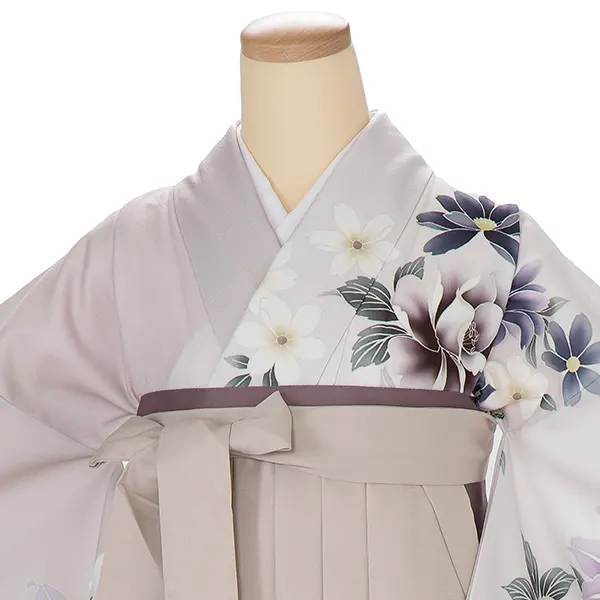 卒業式女性袴 薄ピンク 四季花/ベージュ袴 Z933 (68)☆