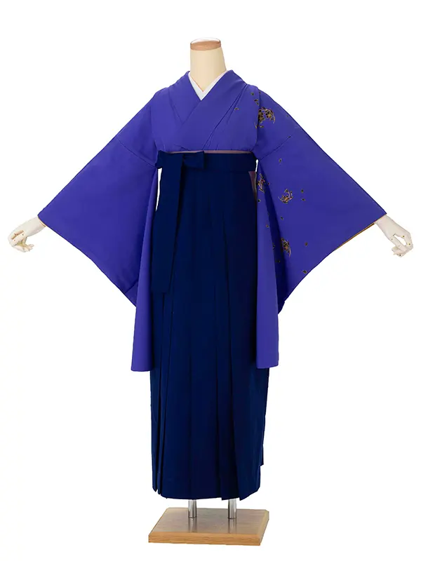 卒業式女性袴 青/無地紺袴 Z982 (68)