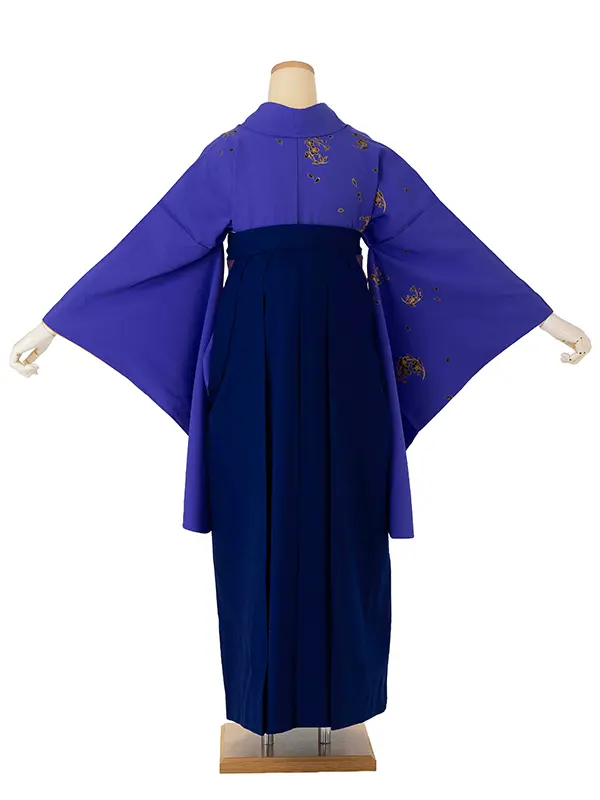 卒業式女性袴 青/無地紺袴 Z982 (68)