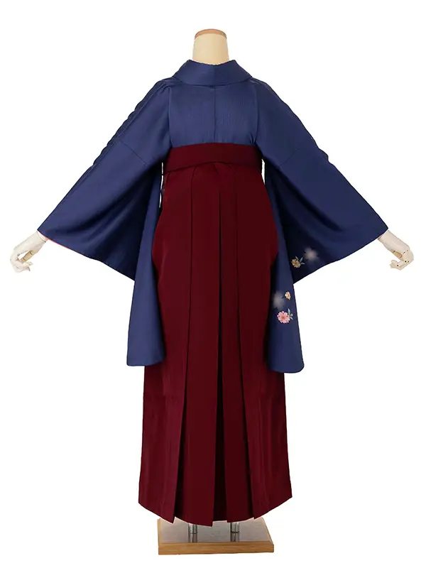 卒業式女性袴 青/赤小桜刺繍袴 Z983 (67)