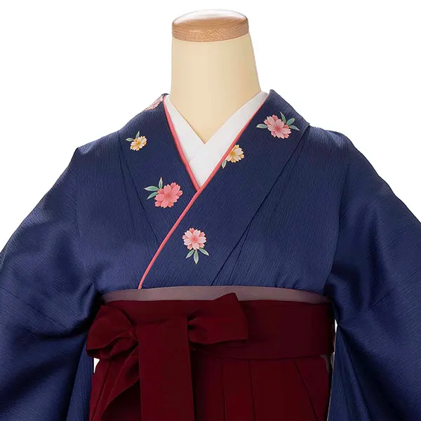 卒業式女性袴 青/赤小桜刺繍袴 Z983 (67)