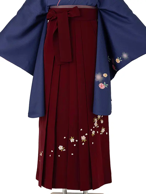 卒業式女性袴 青/赤小桜刺繍袴 Z983 (67)