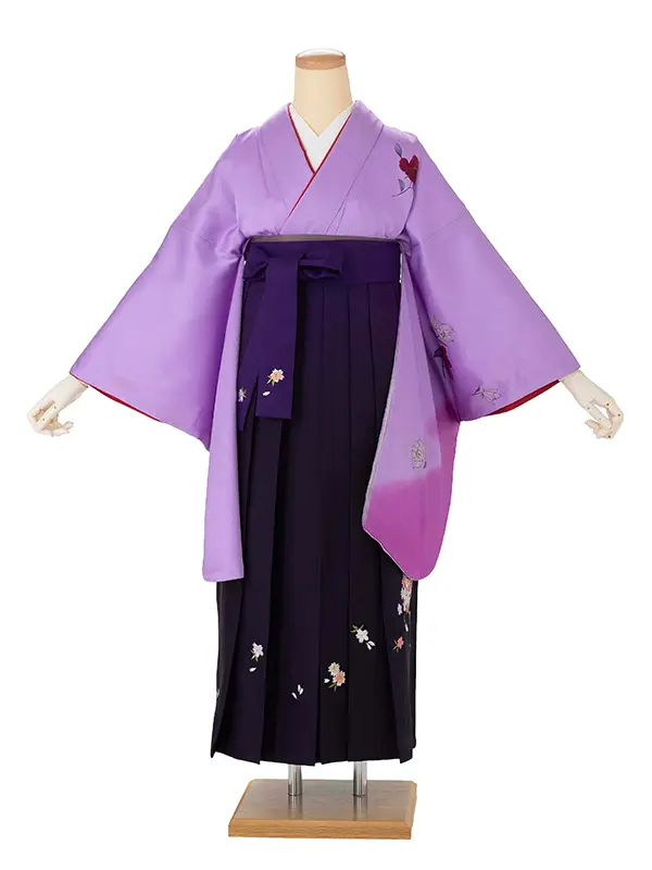 卒業式女性袴 紫/紫刺繍袴 Z984 (66)