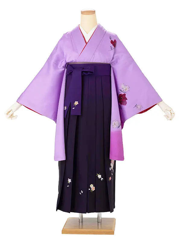 卒業式女性袴 紫/紫刺繍袴 Z984 (66)