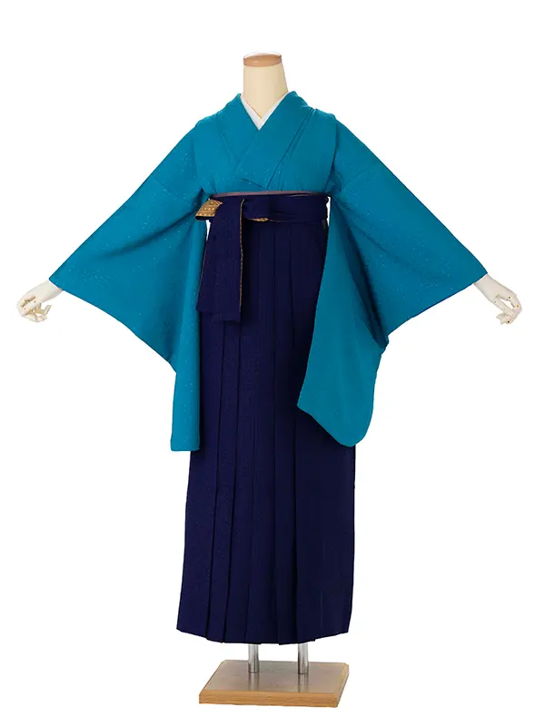 卒業式女性袴 水色/紺無地袴 Z986 (68)