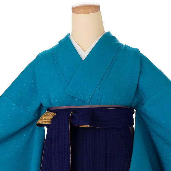 卒業式女性袴 水色/紺無地袴 Z986 (68)