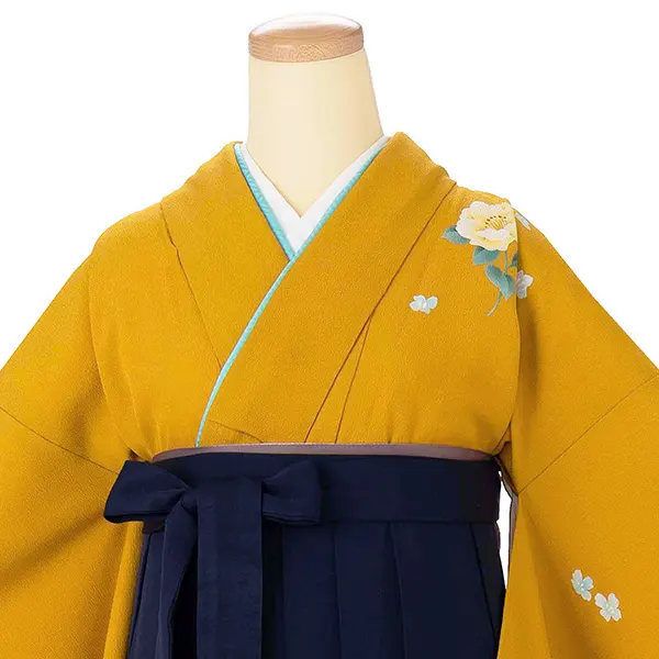 卒業式女性袴 からし/青刺繍袴 Z987 (68)