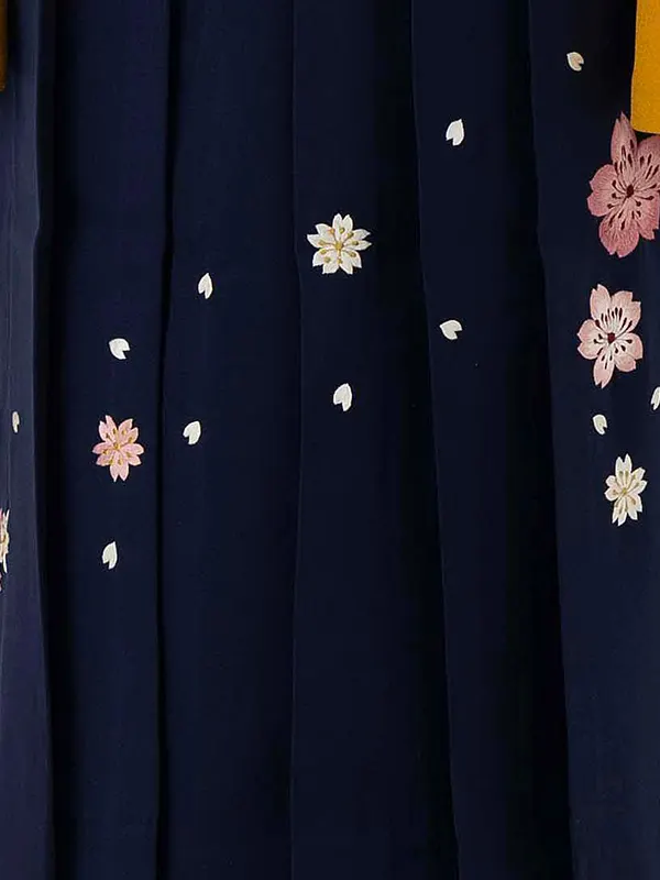 卒業式女性袴 からし/青刺繍袴 Z987 (68)