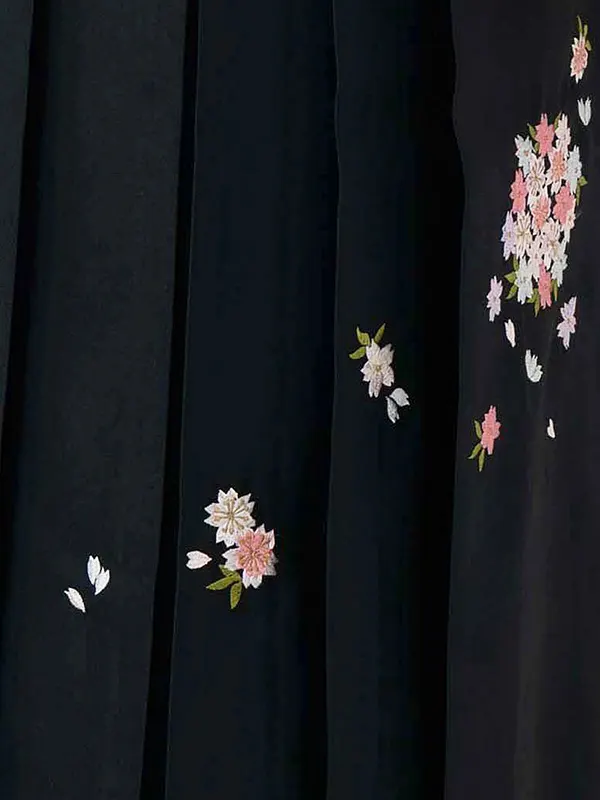 卒業式女性袴 ピンク四季花/緑刺繍袴 Z988 (70)