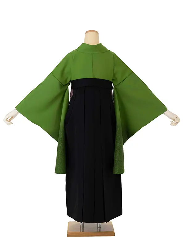 卒業式女性袴 緑/黒刺繍袴 Z989 (66)