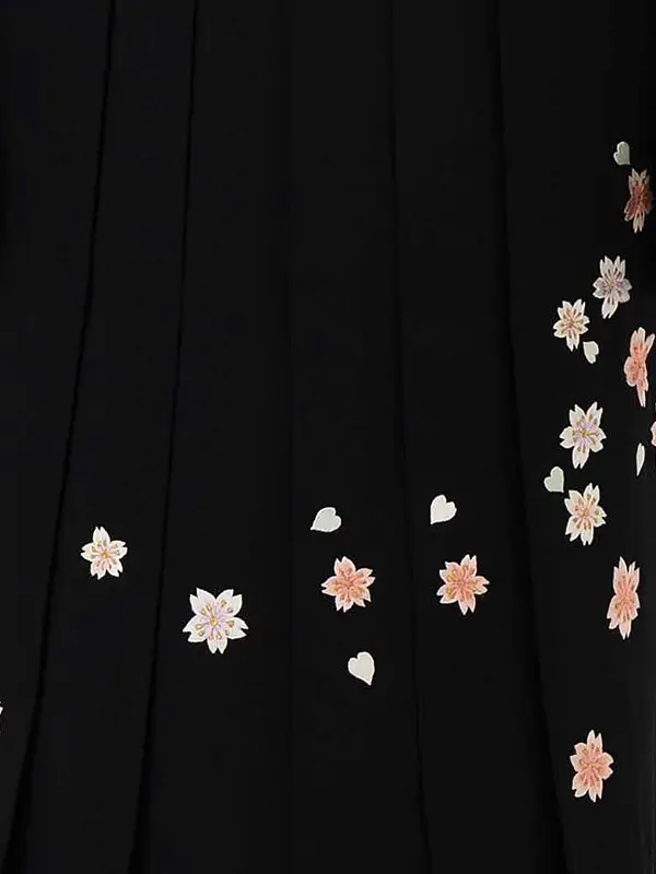 卒業式女性袴 緑/黒刺繍袴 Z989 (66)