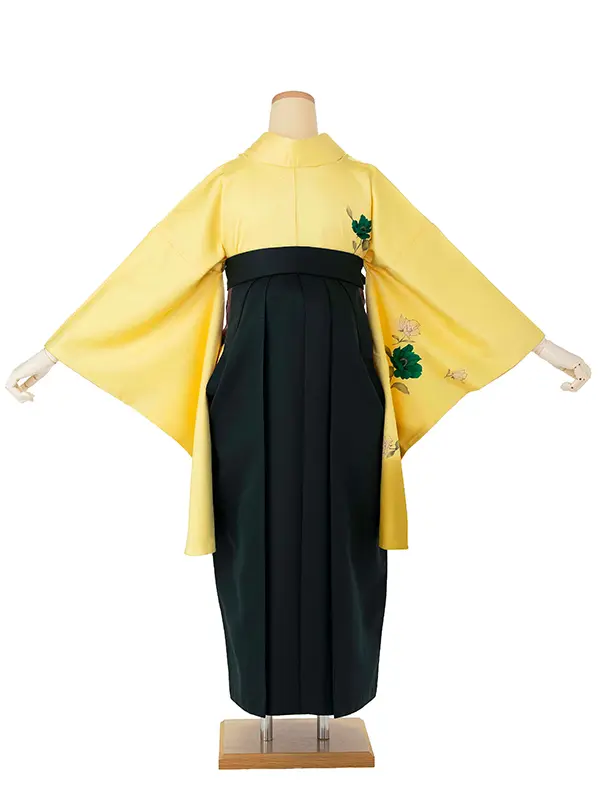 卒業式女性袴 黄色/緑 Z990 (66)