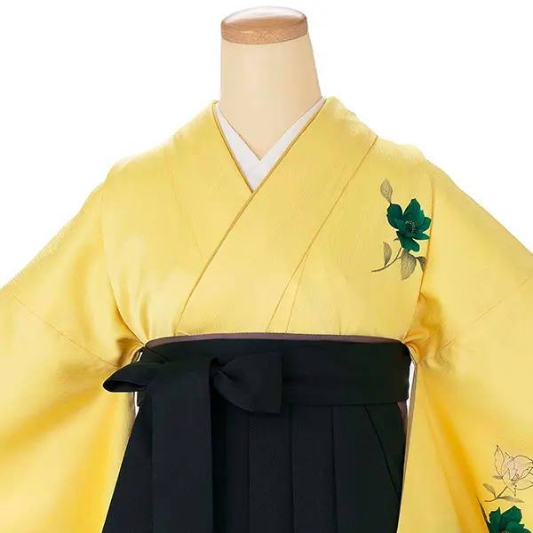 卒業式女性袴 黄色/緑 Z990 (66)