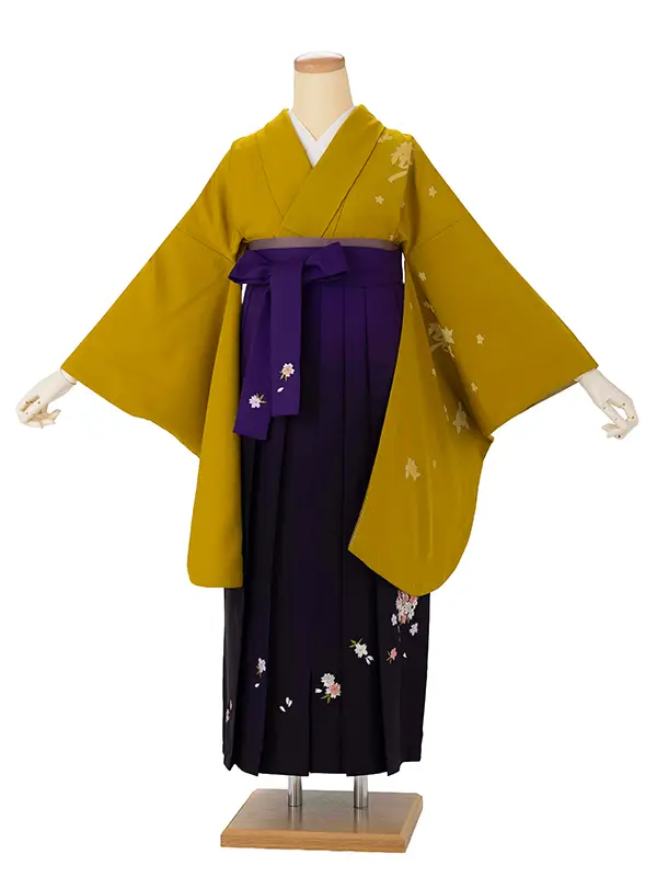卒業式女性袴 からし/紫 Z993 (66)