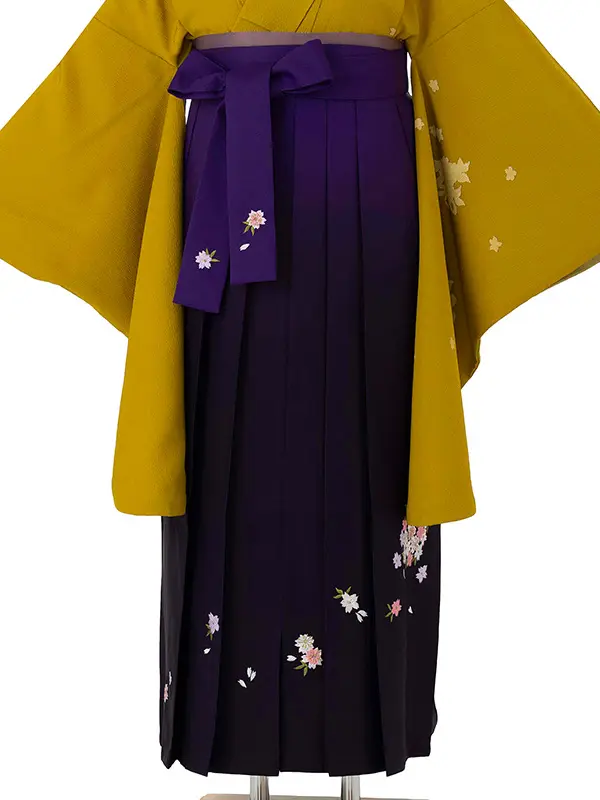 卒業式女性袴 からし/紫 Z993 (66)