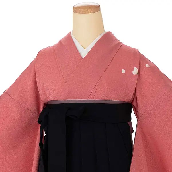 卒業式女性袴 ピンク桜/黒無地袴 Z995 (68)