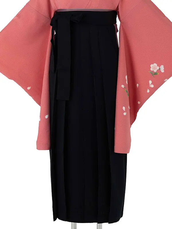 卒業式女性袴 ピンク桜/黒無地袴 Z995 (68)