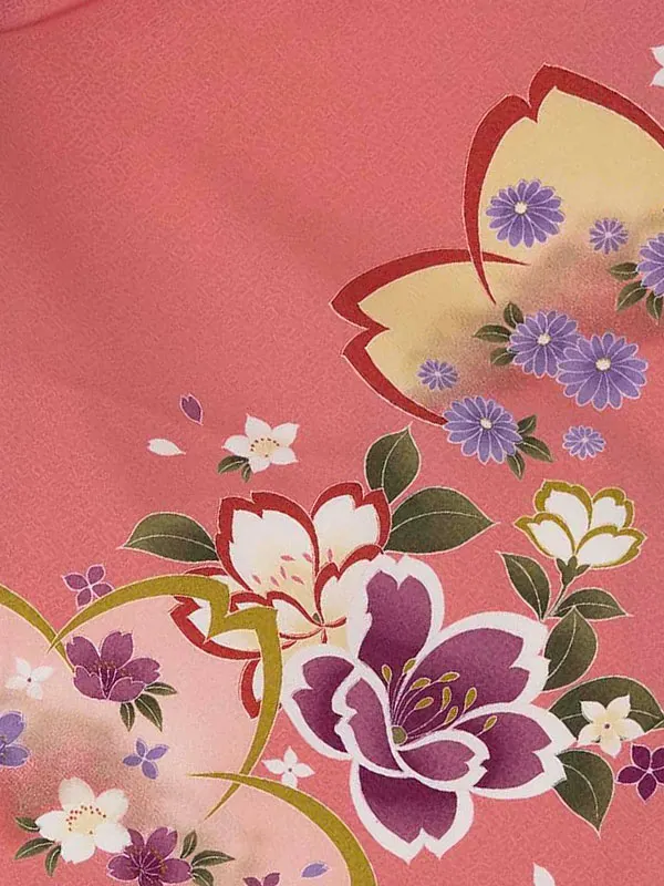 卒業式女性袴 ピンク柄/紺袴 Z996 (66)