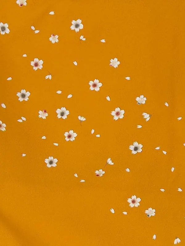 卒業式女性袴 からし色 桜/紺袴 Z997 (66)