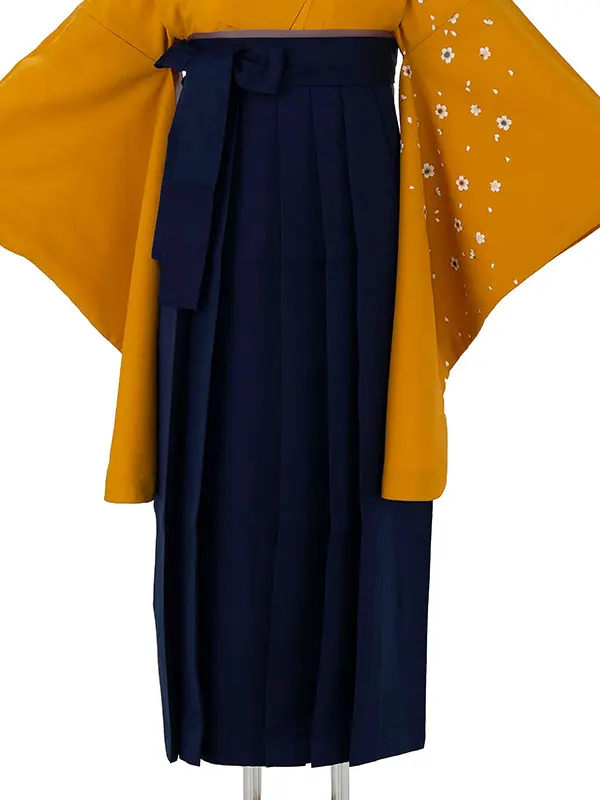 卒業式女性袴 からし色 桜/紺袴 Z997 (66)