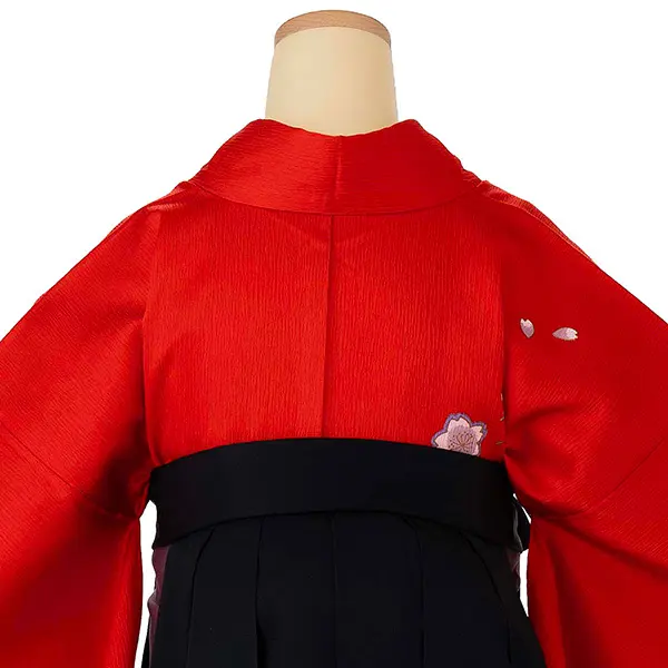 卒業式女性袴 桜 赤/黒無地袴 Z998 (67)