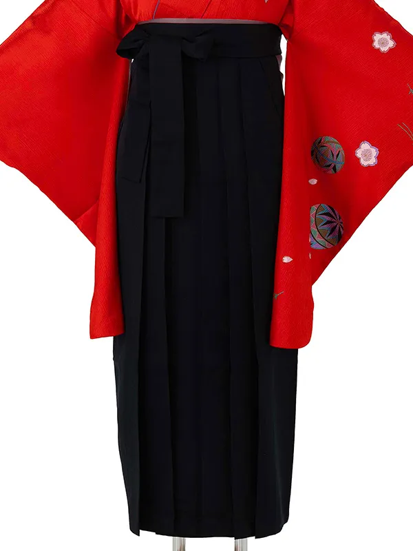 卒業式女性袴 桜 赤/黒無地袴 Z998 (67)