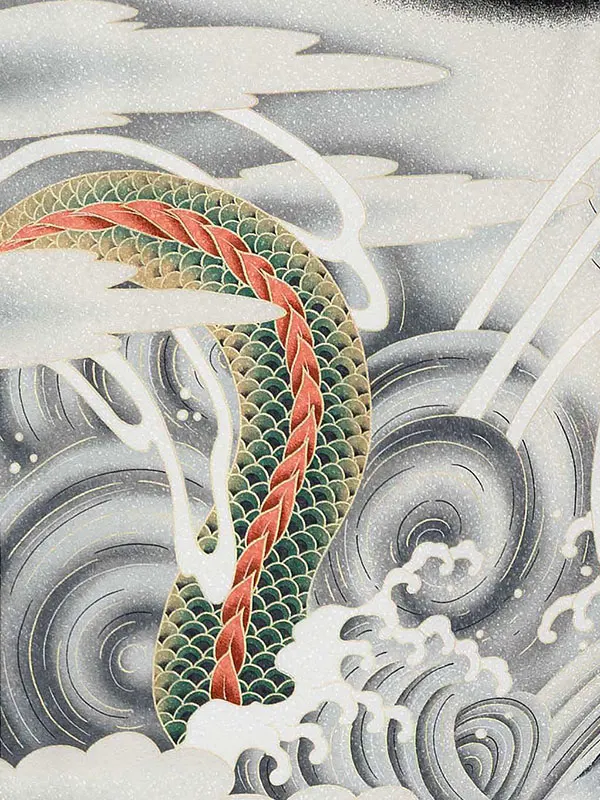 お宮参り レンタル 男の子産着 ／黒 富士山と昇り龍 Z016