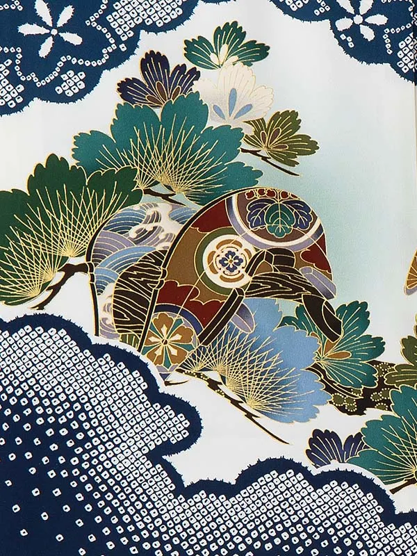 【正絹】お宮参り レンタル 男の子産着 ／白 鹿の子兜 Z232