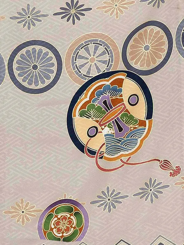 【夏用 正絹の単衣】お宮参り男の子 産着レンタル／グレー 兜　小槌  Z263