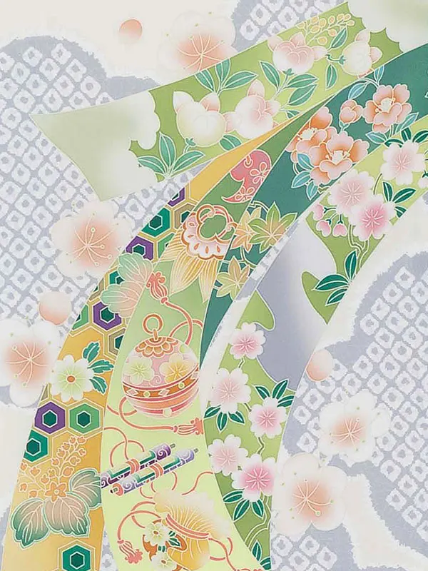 お宮参り男の子 産着レンタル／オフホワイト 束ね熨斗に兜 Z266