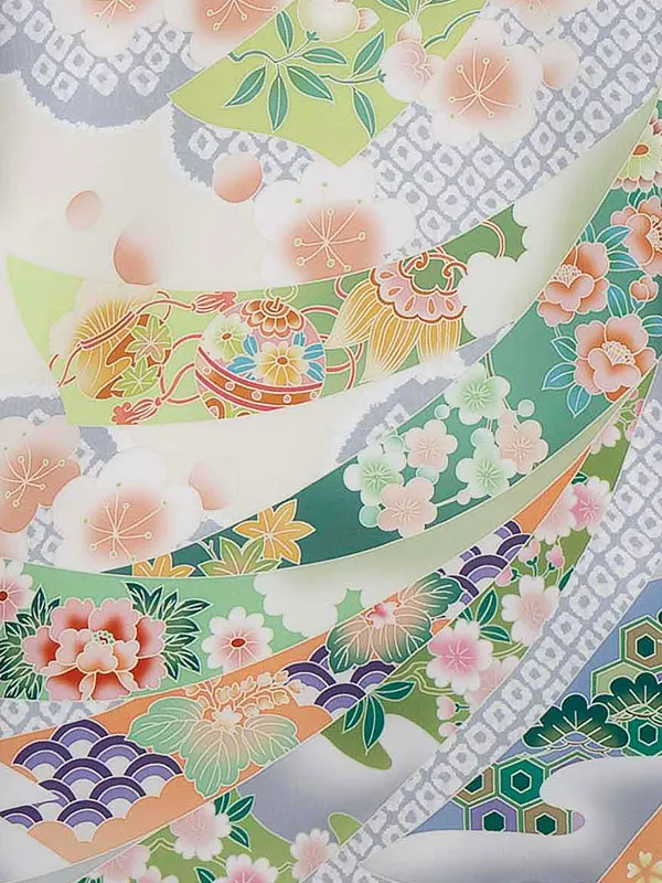 お宮参り男の子 産着レンタル／オフホワイト 束ね熨斗に兜 Z266