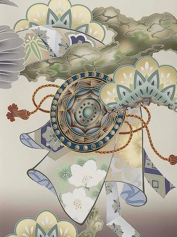 お宮参り男の子 産着レンタル／ベージュ 鷹 Z269