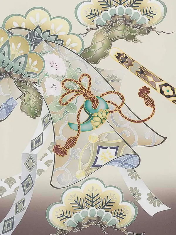 お宮参り男の子 産着レンタル／ベージュ 鷹 Z269