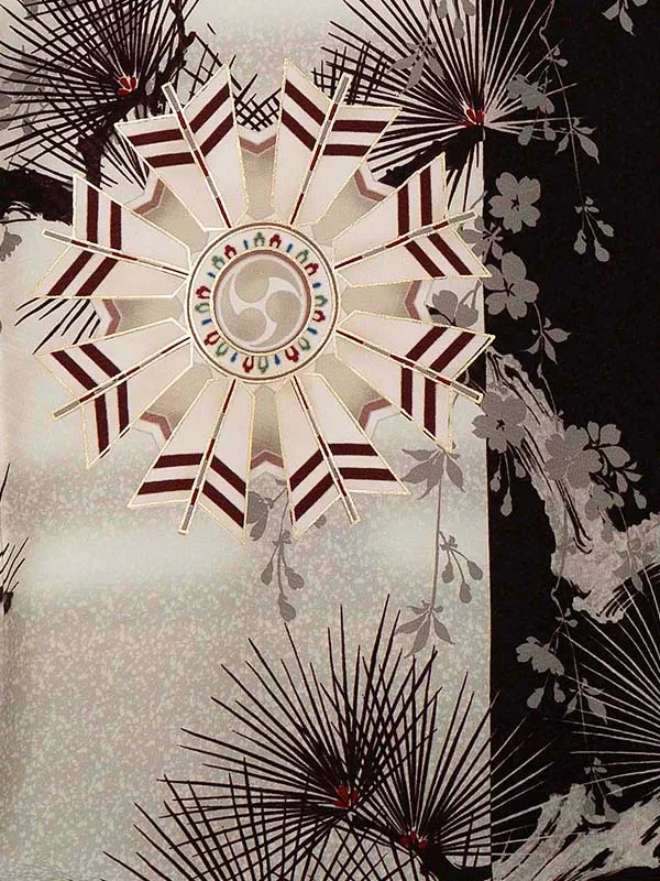 お宮参り男の子 産着レンタル／華徒然 ベージュ 兜に松 城郭 Z272