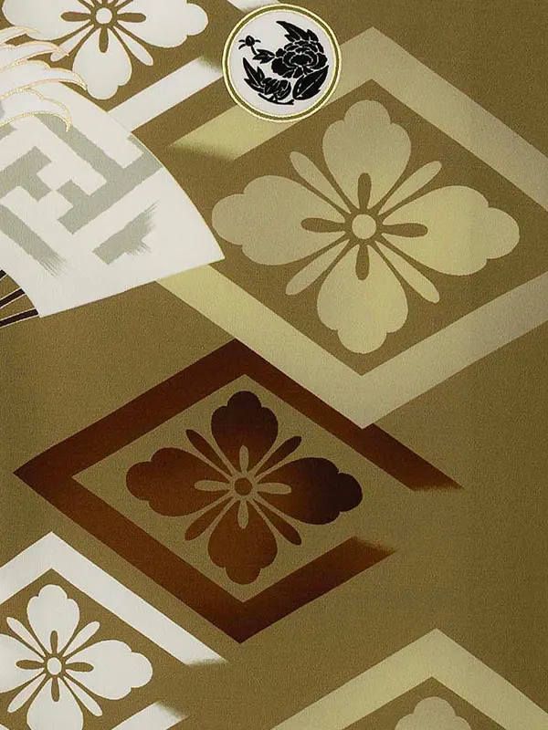 お宮参り男の子 産着レンタル／ジャパンスタイル ベージュ×カーキ 鷹 Z273