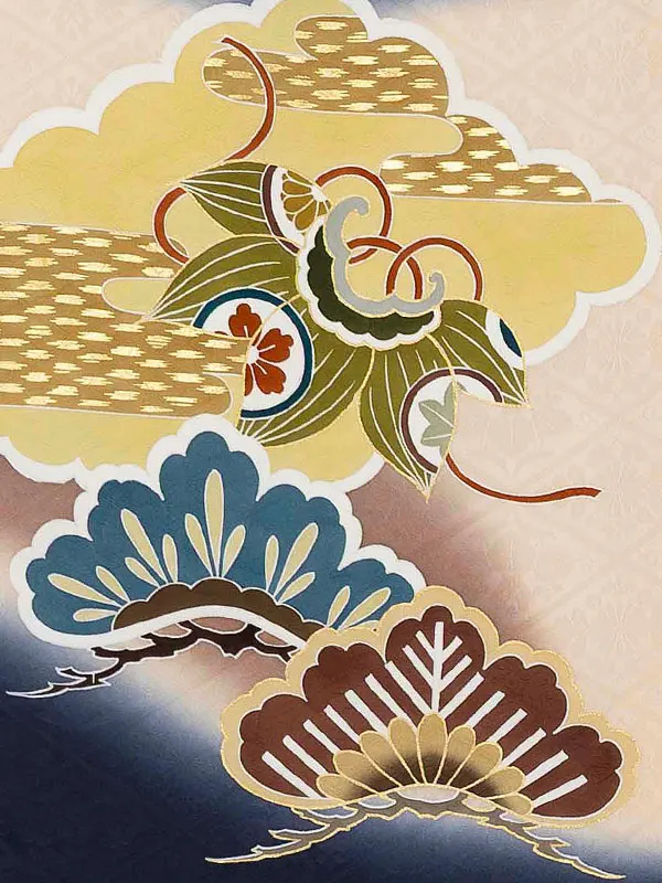 【正絹】お宮参り男の子 産着レンタル／紺 鷹に束ね熨斗 Z276