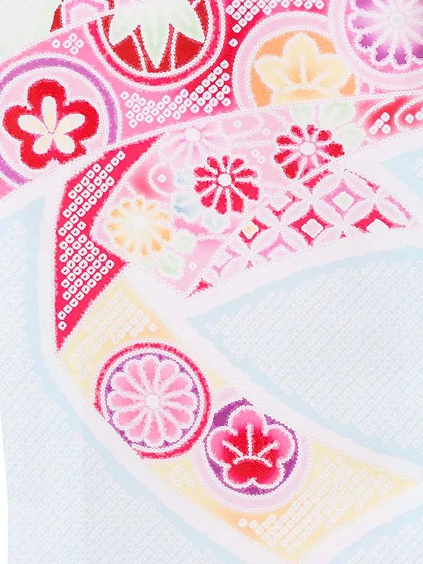 お宮参り女の子 産着レンタル／水色 鹿の子 熨斗 Z237