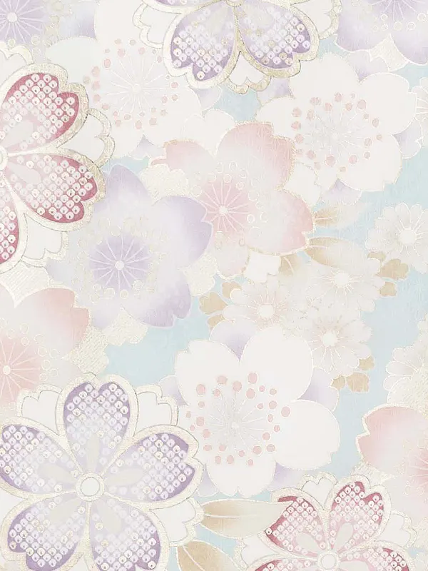 お宮参り女の子 産着レンタル／水色 金彩桜 Z252